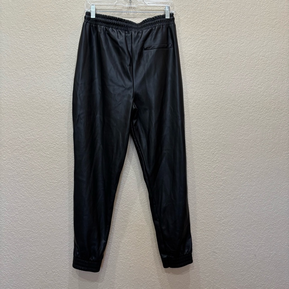 NEW Anthropologie | Avec Les Filles Black Faux Leather Drawstring Jogger Pants - Picture 12 of 15